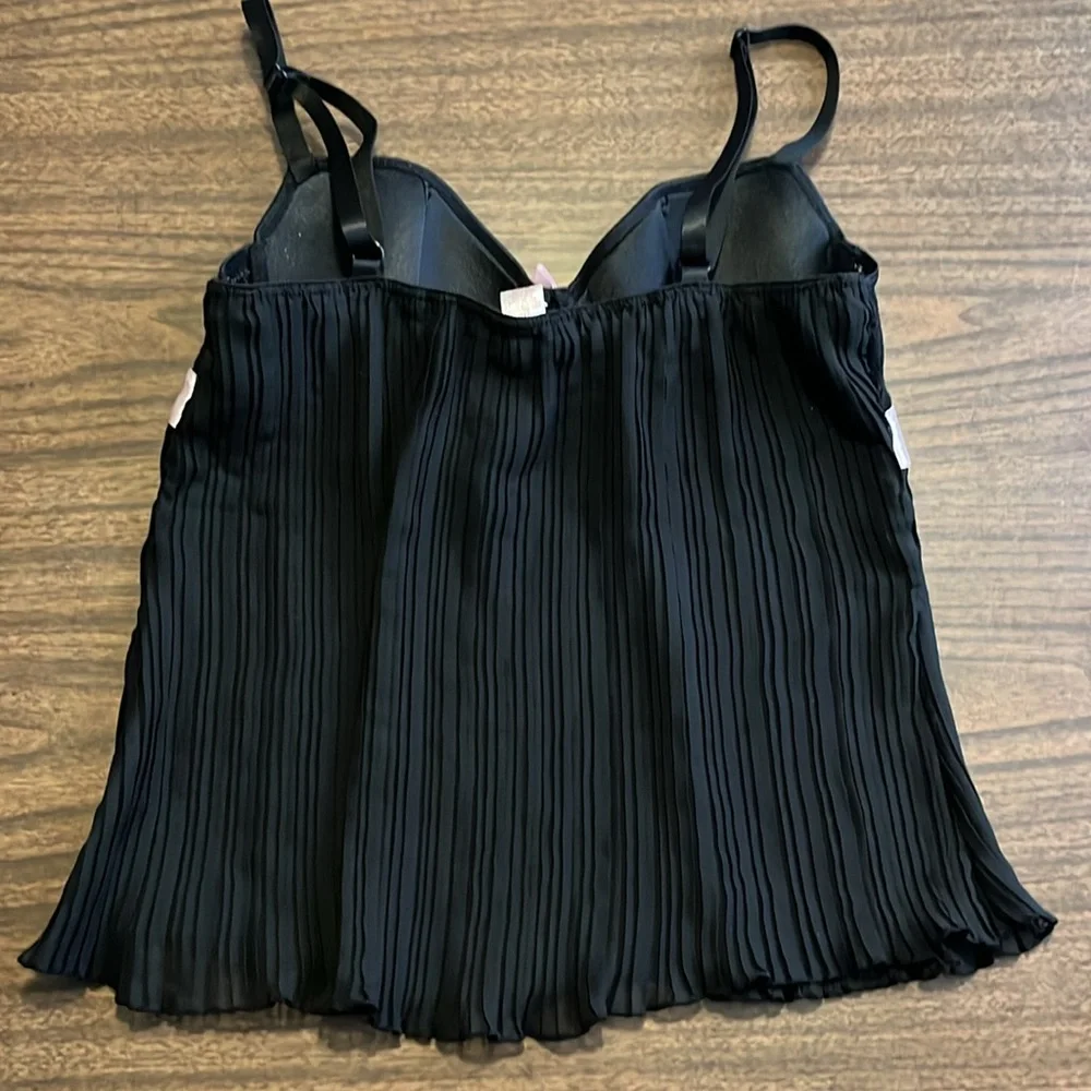 Native Intimates 34B Black Pink Babydoll Camisole Top Y2K